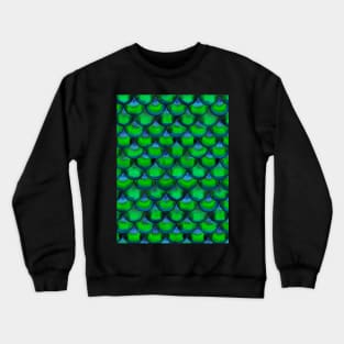 Green seigaiha Japanese wave Dragon scales pattern Crewneck Sweatshirt